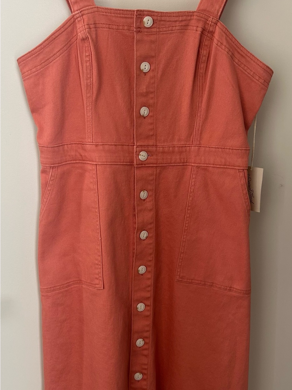 Universal Thread Coral Button-Front Midi Dress